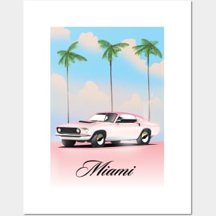 Miami Pink sunset Posters and Art